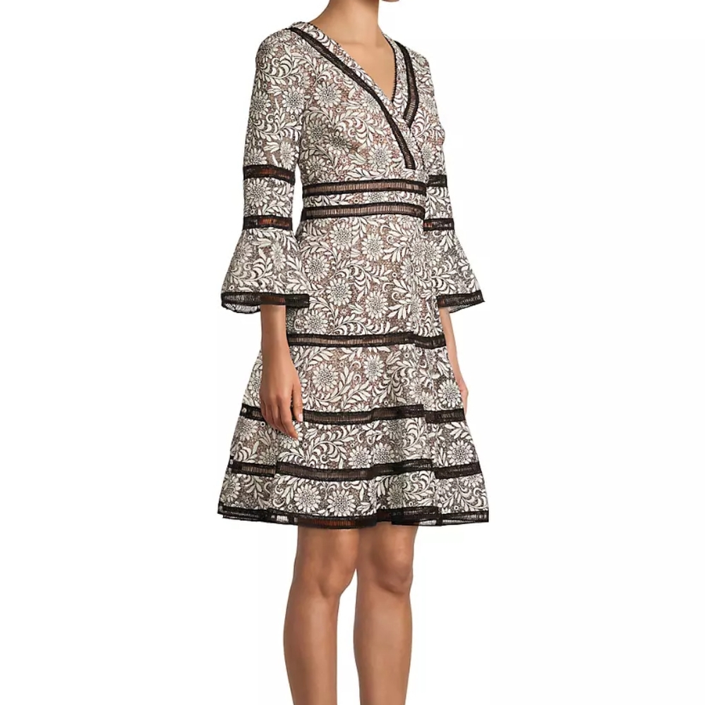 SHANI Surplice Neckline Lace Dress - Picture 4 of 6